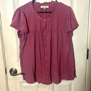 Cute rosy short sleeve blouse